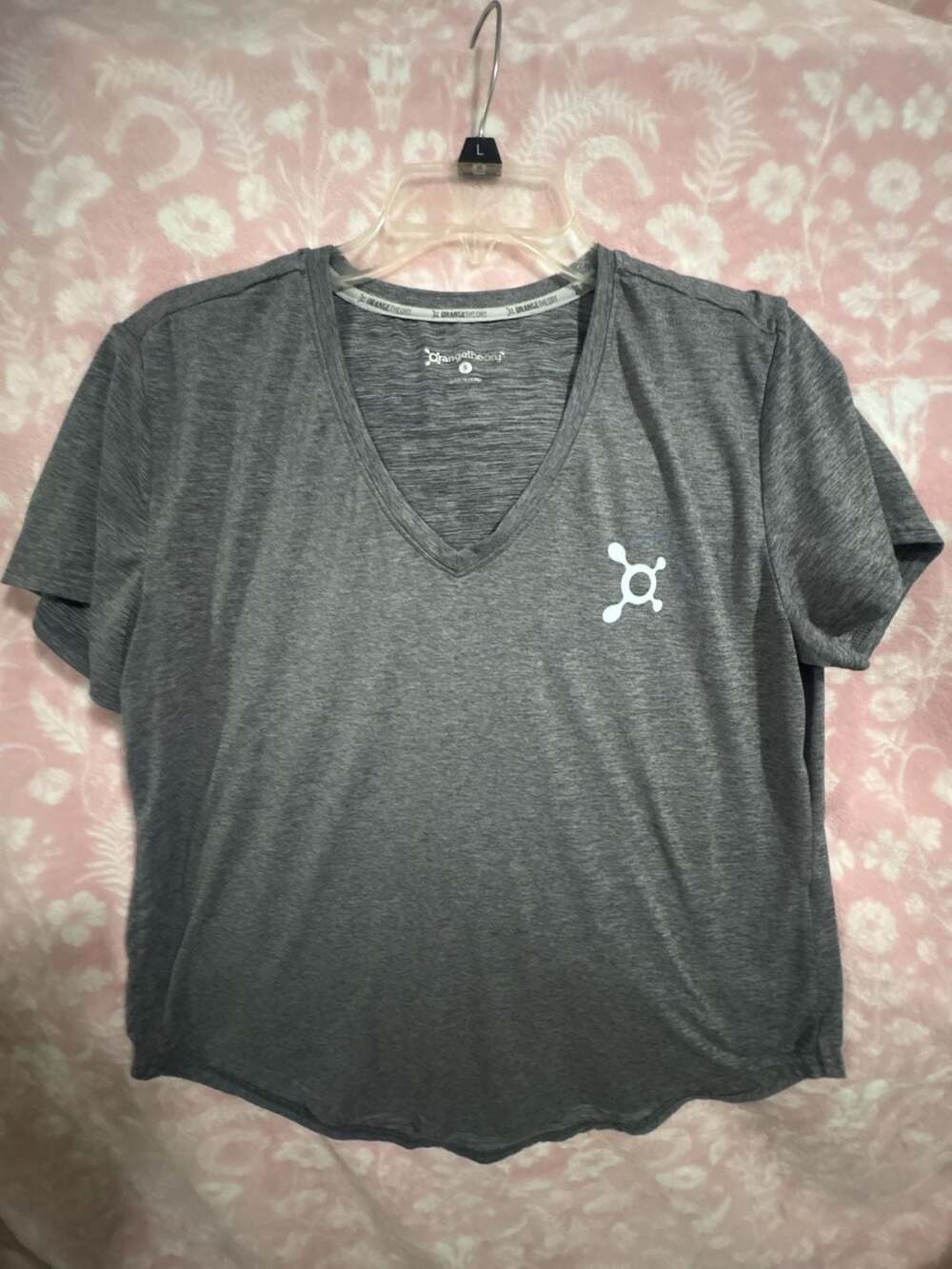 Orangetheory Fitness Women's Heathered Gray V-Neck Performance T-Shirt